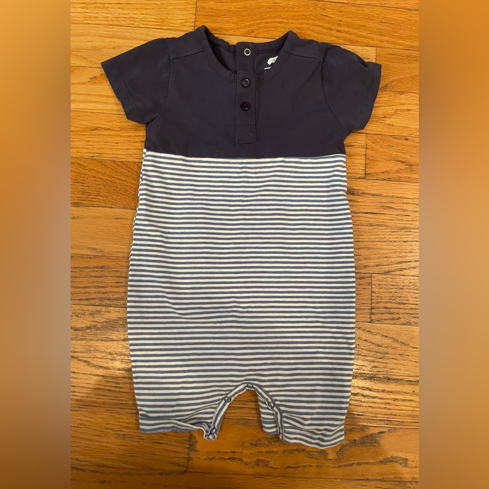 Monica + Andy Organic Cotton Romper Blue Size 12-18 Months